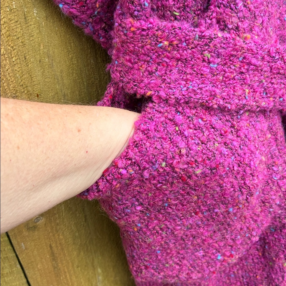 ModCloth. Cozy Pink speckled Knit Cardigan sweater coat super cozy soft - Picture 5 of 6